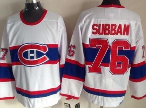Montreal Canadiens #76 P.K Subban White CCM Throwback Stitched NHL Jersey