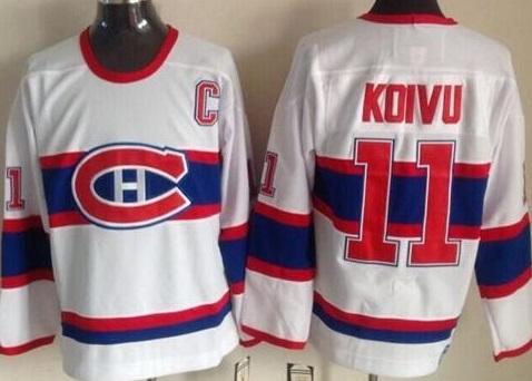 Montreal Canadiens #11 Saku Koivu White CCM Throwback Stitched NHL Jersey