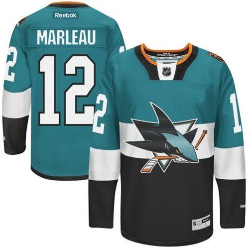 San Jose Sharks #12 Patrick Marleau Teal Black 2015 Stadium Series Stitched NHL Jersey