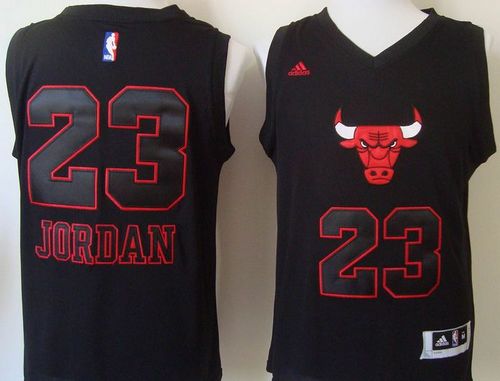 Chicago Bulls #23 Michael Jordan Black Fashion Stitched NBA Jersey