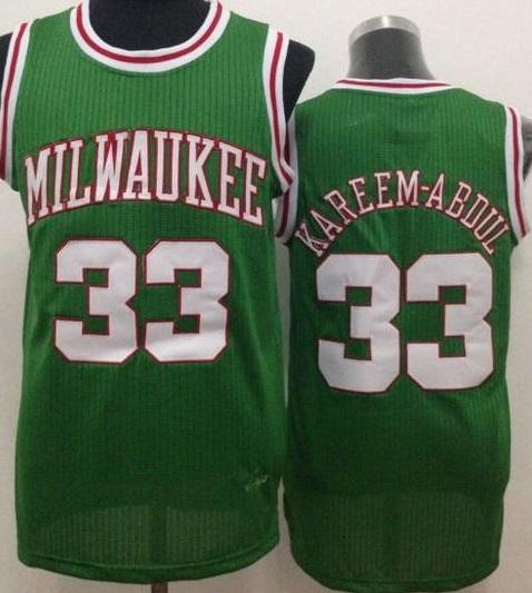 Milwaukee Bucks #33 Kareem Abdul-Jabbar Green Throwback Stitched NBA Jersey