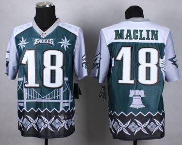 Nike Philadelphia Eagles #18 Jeremy Maclin Midnight Green Men's Stitched NFL Elite Noble Fashion Jersey