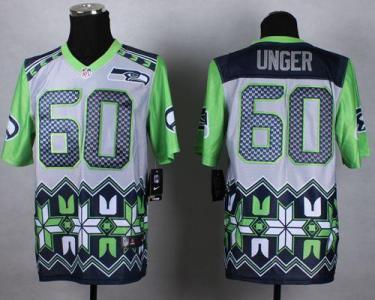 Nike Seattle Seahawks #60 Max Unger Grey Men's Stitched NFL Elite Noble Fashion Jersey