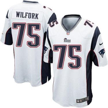 Nike New England Patriots #75 Vince Wilfork White Men's Stitched NFL Game Jersey