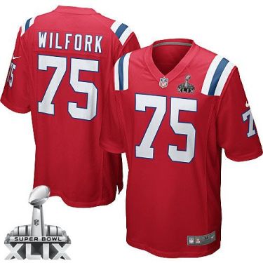 Nike New England Patriots #75 Vince Wilfork Red Alternate Super Bowl XLIX Men's Stitched NFL Game Jersey