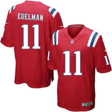 Nike New England Patriots #11 Julian Edelman Red Alternate Men's Stitched NFL Game Jersey