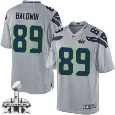 Nike Seattle Seahawks #89 Doug Baldwin Grey Alternate Super Bowl XLIX Men's Stitched NFL Limited Jersey