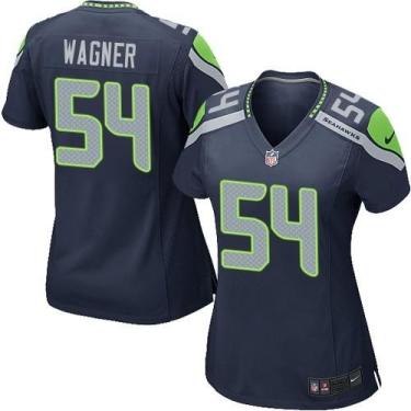 Women's Nike Seattle Seahawks #54 Bobby Wagner Steel Blue Team Color Stitched NFL Jersey