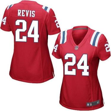 Women's Nike New England Patriots #24 Darrelle Revis Red Alternate Stitched NFL Jersey