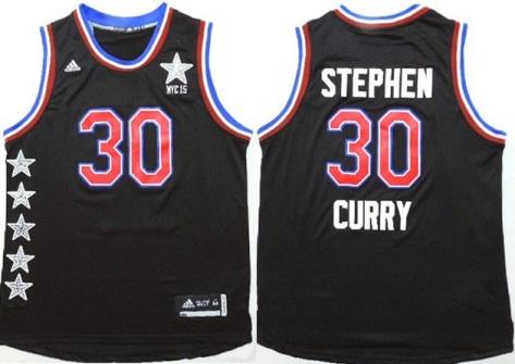2015 NBA All-Star Western Conference Golden State Warriors #30 Stephen Curry Black Stitched NBA Jersey