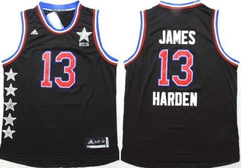2015 NBA All-Star Western Conference Houston Rockets #13 James Harden Black Stitched NBA Jersey