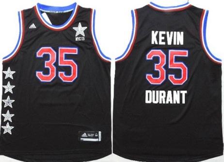 2015 NBA All-Star Western Conference Oklahoma City Thunder #35 Kevin Durant Black Stitched NBA Jersey