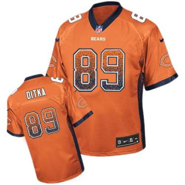 Nike Chicago Bears #89 Mike Ditka Orange Alternate Men's Stitched NFL Elite Drift Fashion Jersey
