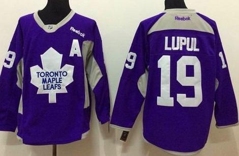 Toronto Maple Leafs #19 Joffrey Lupul Purple Hockey Fights Cancer Stitched NHL Jersey