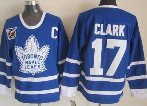 Toronto Maple Leafs #17 Wendel Clark Blue 75th CCM Throwback Stitched NHL Jersey