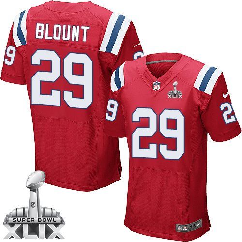 Nike New England Patriots #29 LeGarrette Blount Red Alternate Super Bowl XLIX Men's Stitched NFL Elite Jersey