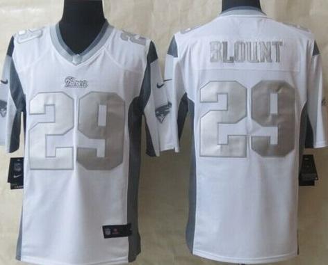 Nike New England Patriots #29 LeGarrette Blount White Men's Stitched NFL Limited Platinum Jersey