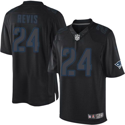 Nike New England Patriots #24 Darrelle Revis Black Men's Stitched NFL Impact Limited Jersey