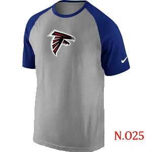 Mens Atlanta Falcons Ash Tri Big Play Raglan T-Shirt Grey- Blue