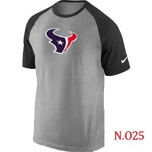 Mens Houston Texans Ash Tri Big Play Raglan T-Shirt Grey- Black