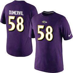 Mens Baltimore Ravens 58 DUMERVIL Pride Name & Number T-Shirt- Purple