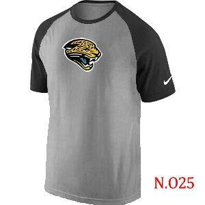 Mens Jacksonville Jaguars Ash Tri Big Play Raglan T-Shirt Grey- Black