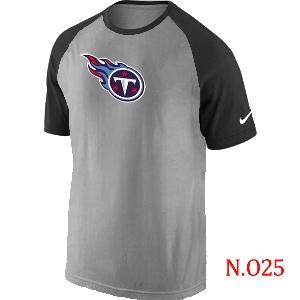 Mens Tennessee Titans Ash Tri Big Play Raglan T-Shirt Grey- Black