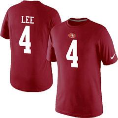 Mens San Francisco 49ers 4 LEE Pride Name & Number T-Shirt Red
