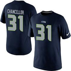 Mens Seattle Seahawks #31 Kam Chancellor Mens College Navy Super Bowl XLIX Player Pride Name & Number T-Shirt