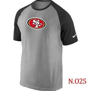 Mens San Francisco 49ers Ash Tri Big Play Raglan T-Shirt Grey- Black