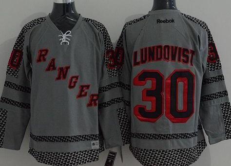 New York Islanders #30 Henrik Lundqvist Charcoal Cross Check Fashion Stitched NHL Jersey