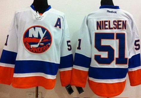 New York Islanders #51 Frans Nielsen White Stitched NHL Jersey