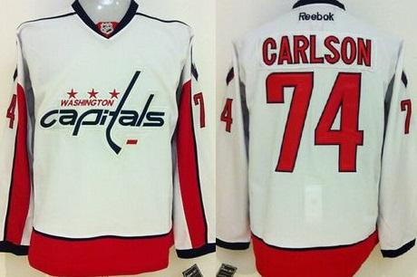 Washington Capitals #74 John Carlson White Stitched NHL Jersey