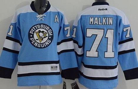 Youth Pittsburgh Penguins #71 Evgeni Malkin Blue Stitched NHL Jersey
