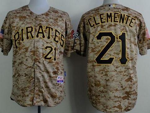 Pittsburgh Pirates #21 Roberto Clemente Camo Alternate Cool Base Stitched Baseball Jersey