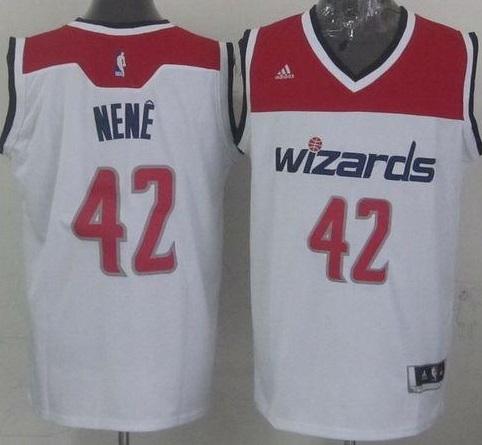 Washington Wizards #42 Nene White Stitched Revolution 30 NBA Jersey