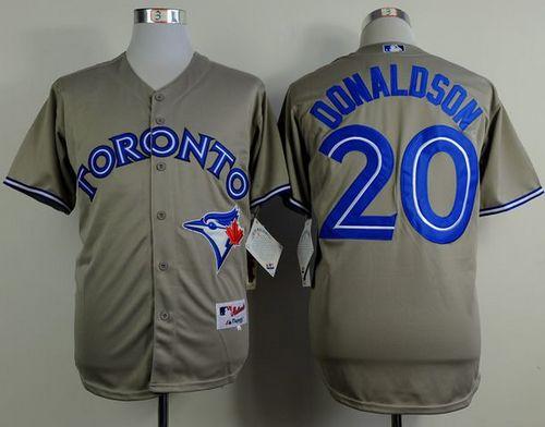 Toronto Blue Jays #20 Josh Donaldson Grey Road Cool Base Stitched Baseball Jersey
