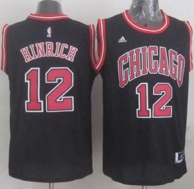 Chicago Bulls #12 Kirk Hinrich Black Stitched Revolution 30 NBA Jersey New Style