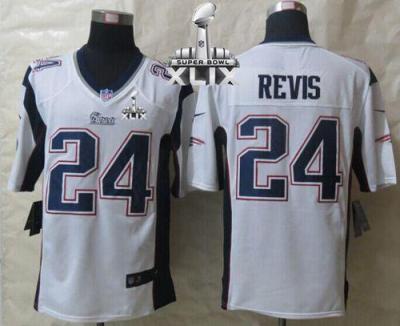 Nike New England Patriots #24 Darrelle Revis White Super Bowl XLIX Men's Stitched NFL Game Jersey