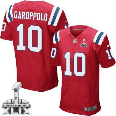 Nike New England Patriots #10 Jimmy Garoppolo Red Super Bowl XLIX Men's Stitched NFL Elite Jersey