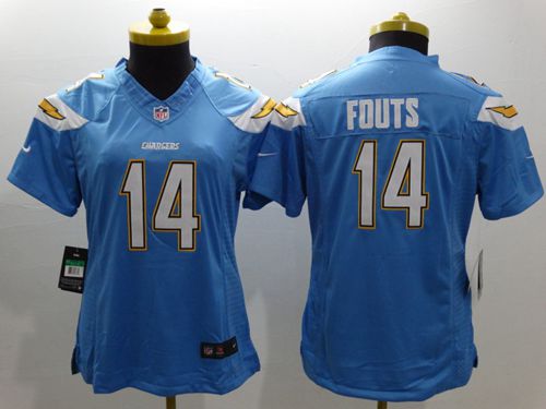 Women's Nike San Diego Chargers #14 Dan Fouts Electric Blue Alternate Stitched NFL Limited Jersey