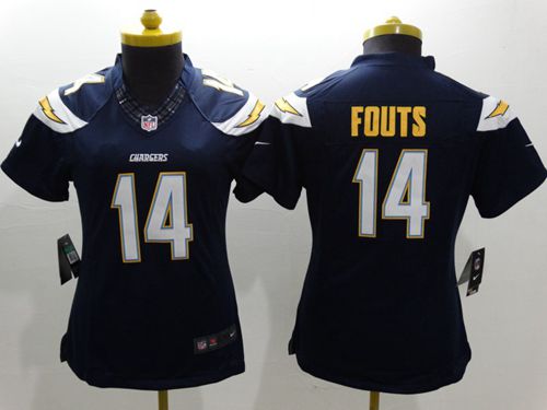 Women's Nike San Diego Chargers #14 Dan Fouts Navy Blue Team Color Stitched NFL Limited Jersey