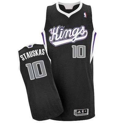 Sacramento Kings #10 Nik Stauskas Black Revolution 30 Stitched NBA Jersey