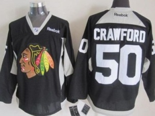 Chicago Blackhawks #50 Corey Crawford Black Practice Stitched NHL Jersey