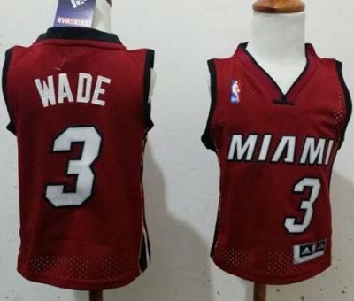 Toddler Miami Heat #3 Dwyane Wade Red Stitched NBA Jersey