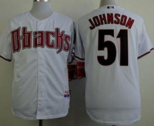 Arizona Diamondbacks #51 Randy Johnson White Cool Base Stitched Baseball Jersey