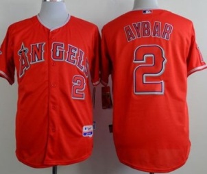 Angels of Anaheim #2 Erick Aybar Red Cool Base Stitched Baseball Jersey