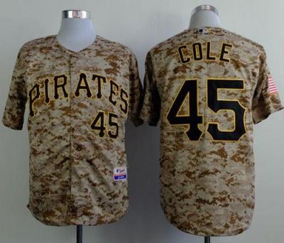 Pittsburgh Pirates #45 Gerrit Cole Camo Alternate Cool Base Stitched Baseball Jersey