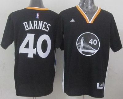 Golden State Warriors #40 Harrison Barnes Black New Alternate Stitched NBA Jersey