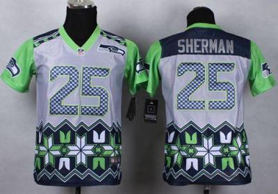 Youth Nike Seahawks #25 Richard Sherman Grey Stitched NFL Elite Noble Fashion Jersey